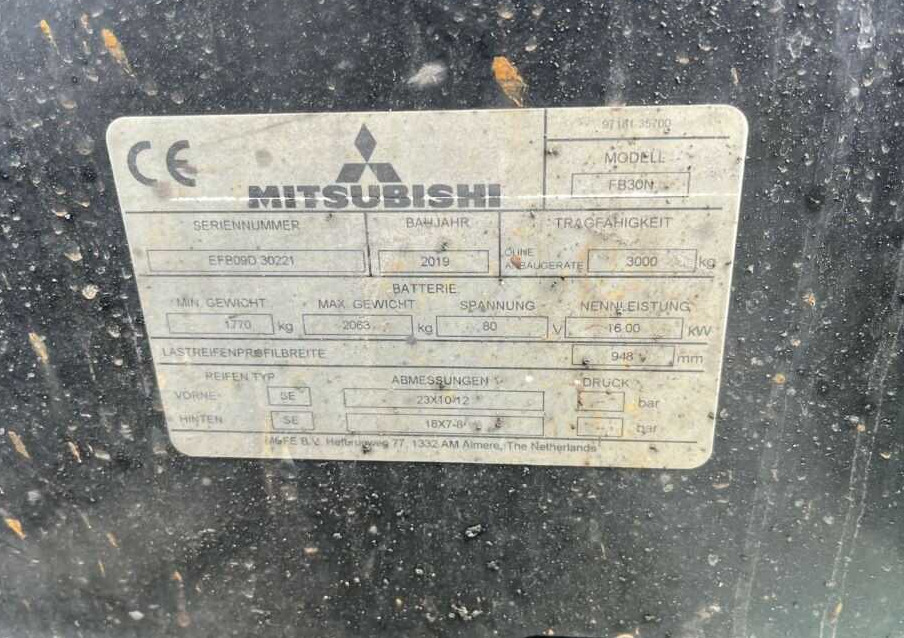 Mitsubishi FB30N - Elektritõstuk: pilt 4 Mitsubishi FB30N - Elektritõstuk: pilt 4