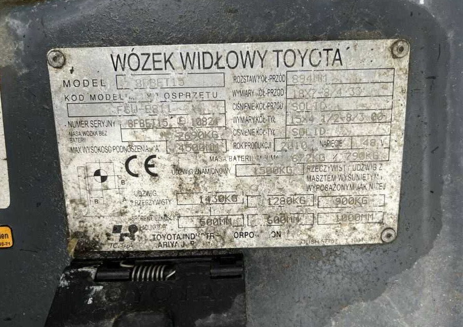 Toyota 8FBET15 - Elektritõstuk: pilt 4 Toyota 8FBET15 - Elektritõstuk: pilt 4