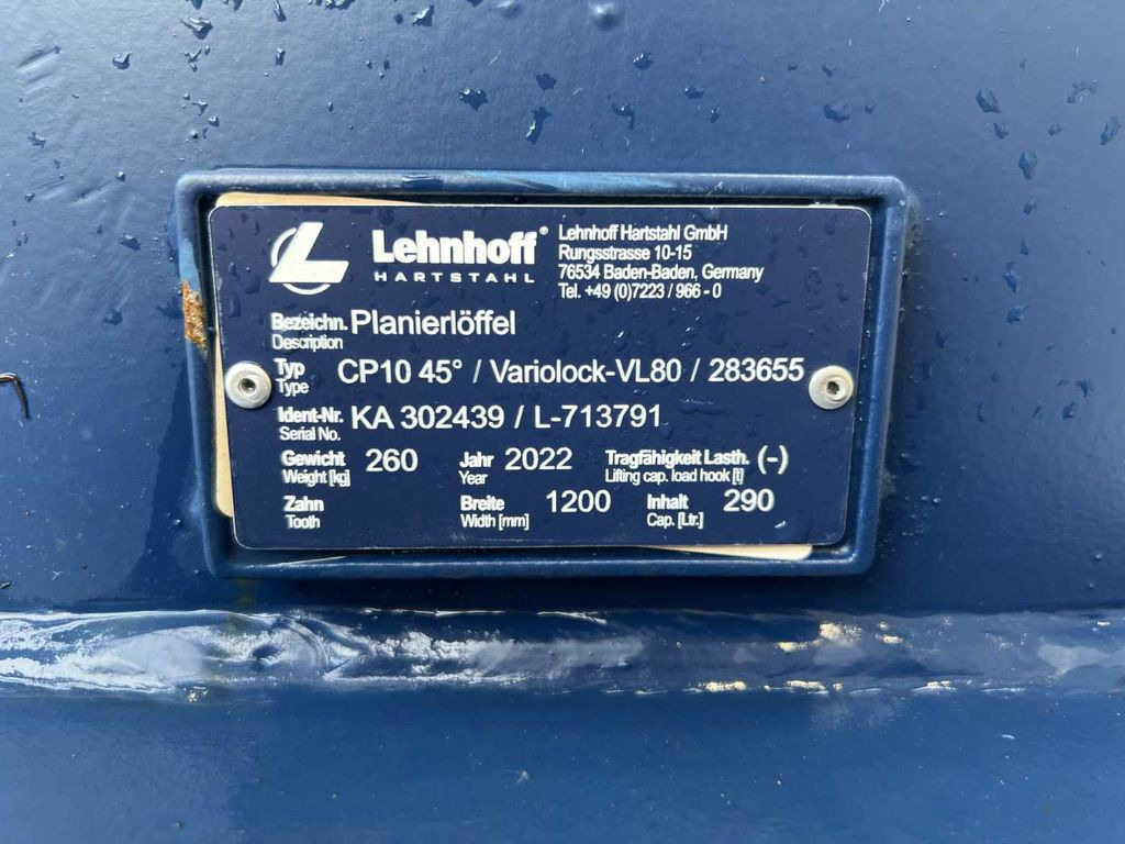 Ekskavaatori kopp - Ehitusmasinad Lehnhoff Planierlöffel CP 10 / MS08 1.200 mm NEU: pilt 9