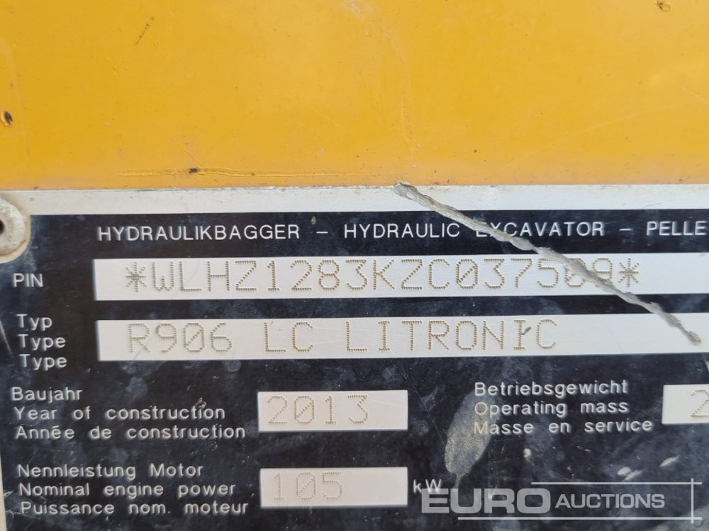 Lintekskavaator 2013 Liebherr R906 LC LITRONIC: pilt 43