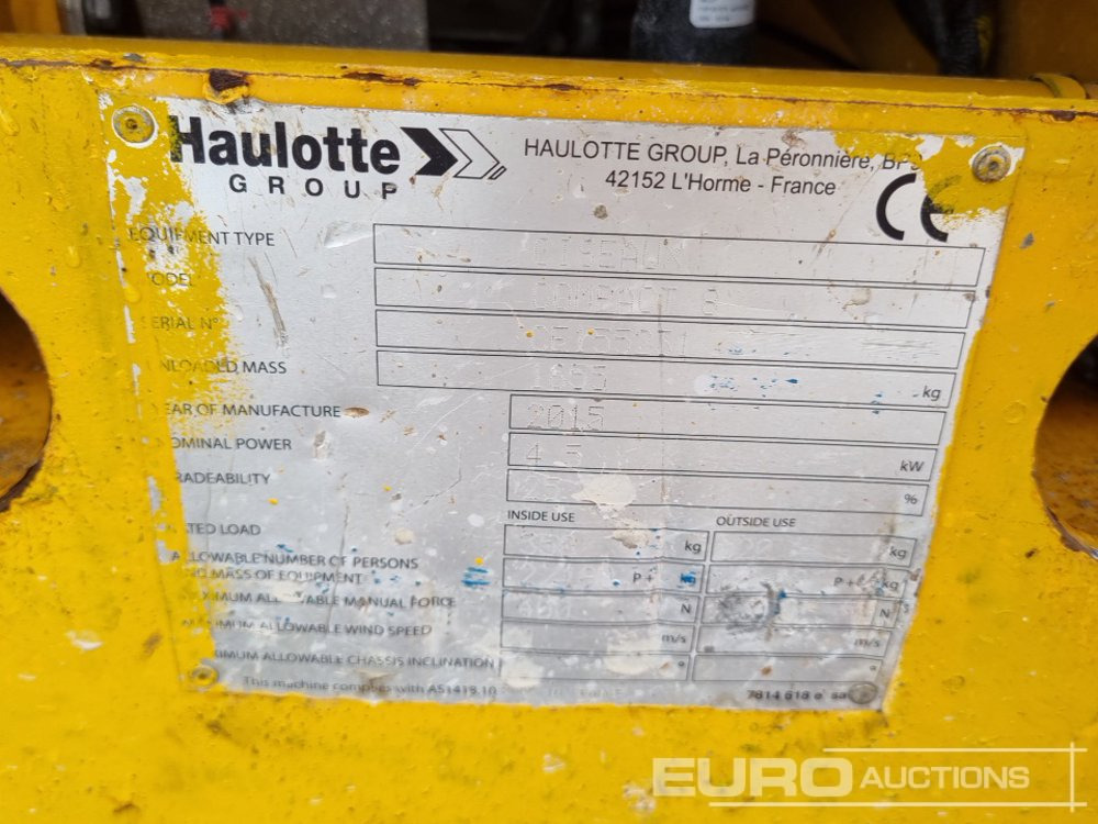 Platvorm 2015 Haulotte Compact 8: pilt 33