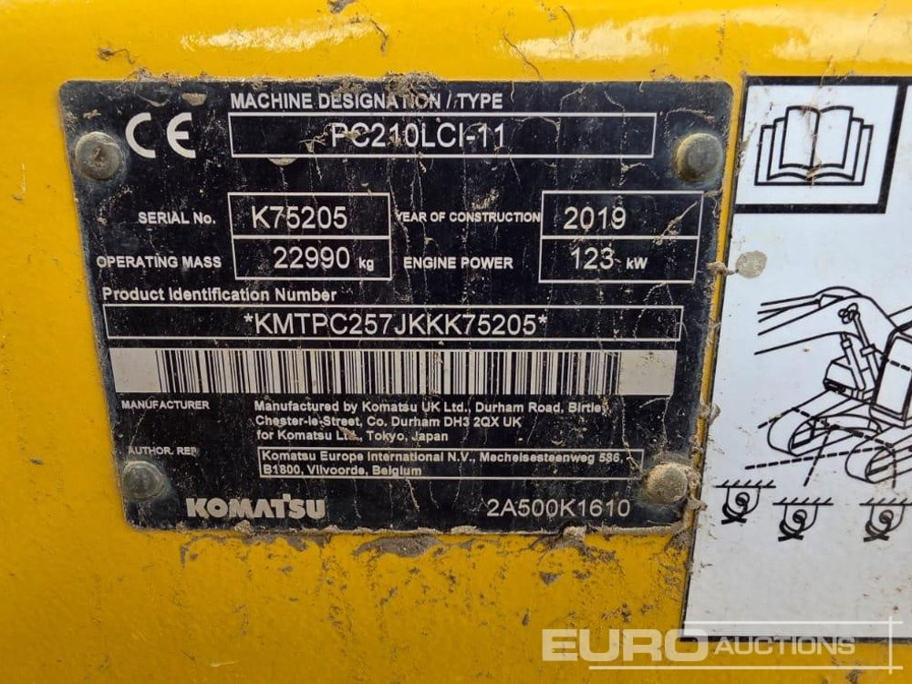 Lintekskavaator 2019 Komatsu PC210LCi-11: pilt 12