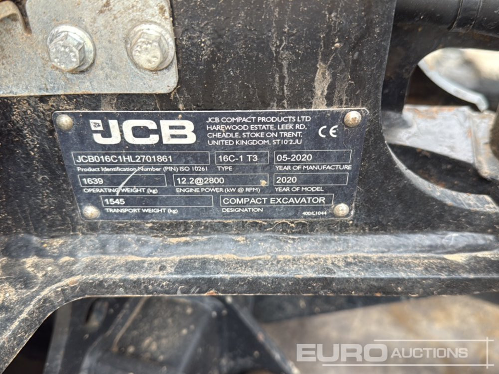 Miniekskavaator 2020 JCB 16C-1: pilt 45