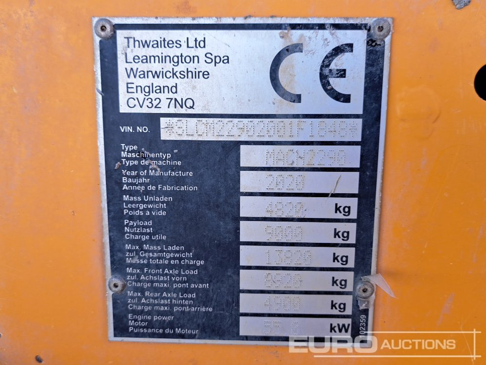 Mini kallur 2020 Thwaites 9 Ton: pilt 37