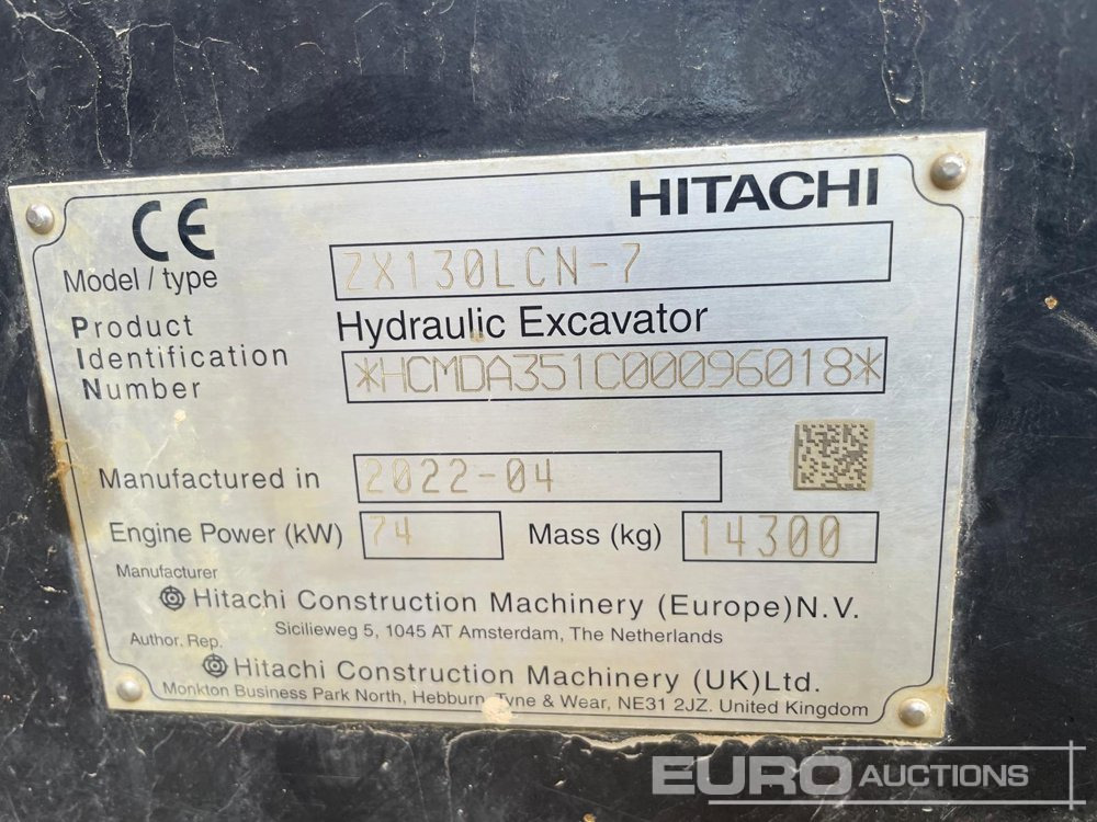 2022 Hitachi ZX130LCN-7 - Lintekskavaator: pilt 5 2022 Hitachi ZX130LCN-7 - Lintekskavaator: pilt 5