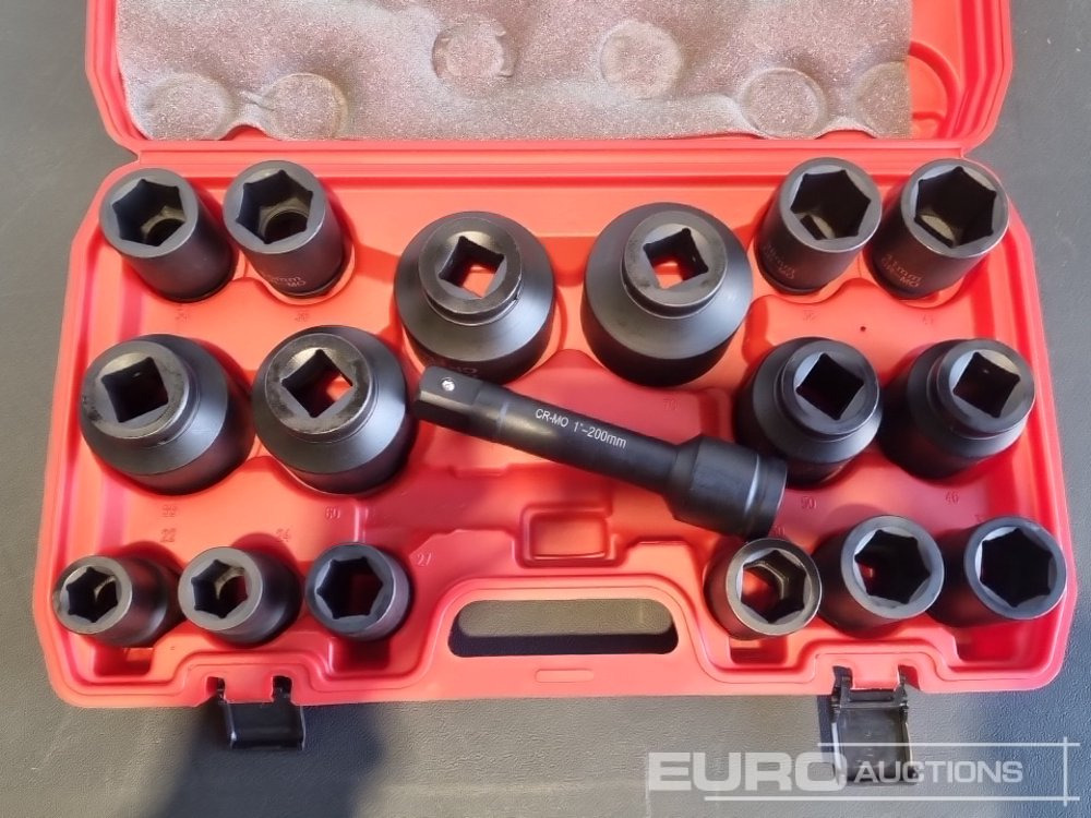 Boss 1" 17pc Pneumatic Socket Set, 8" Extension Rod - Garaažiseadmed: pilt 5 Boss 1" 17pc Pneumatic Socket Set, 8" Extension Rod - Garaažiseadmed: pilt 5