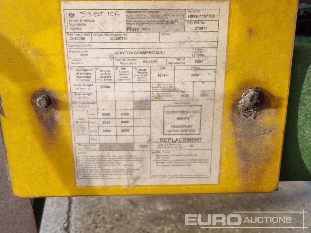 Tsistern poolhaagis Clayton Tri Axle Stainless Steel Tanker Trailer, Front Lift Axle: pilt 38