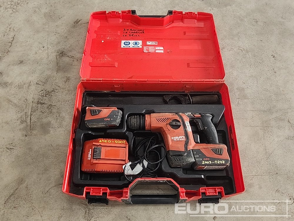Hilti TE6-A22 22 Volt Cordless Hammer Drill, 2 Batterys, Charger - Ehitusseade: pilt 2 Hilti TE6-A22 22 Volt Cordless Hammer Drill, 2 Batterys, Charger - Ehitusseade: pilt 2
