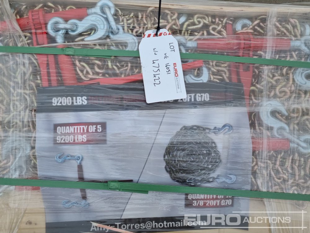 Materjali käitlemise seade Unused 2025 9200LBS Rachet Binder (5 of), 3/8" 20' G70 Chain (10 of): pilt 7