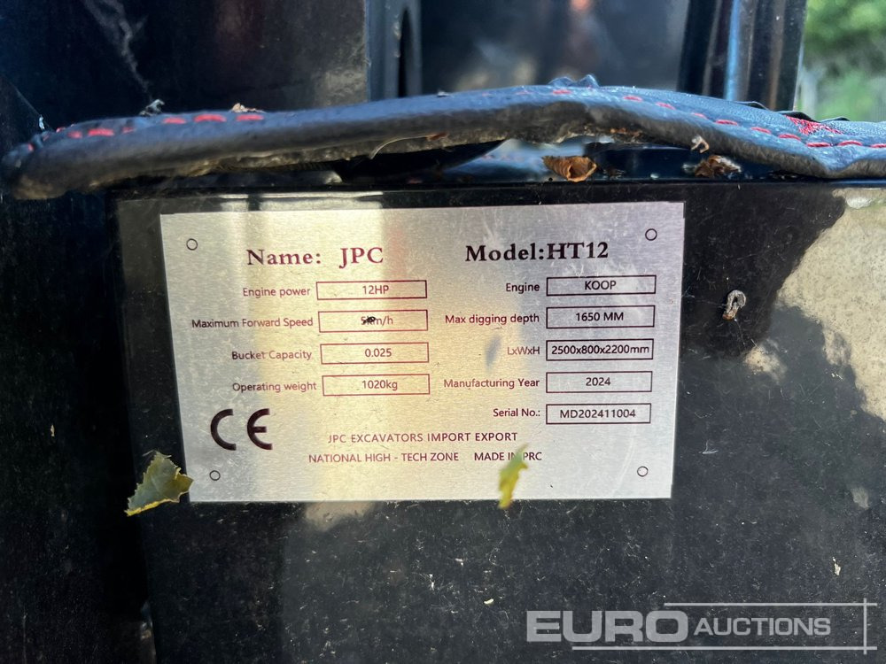 Unused 2024 JPC HT12 - Miniekskavaator: pilt 3 Unused 2024 JPC HT12 - Miniekskavaator: pilt 3