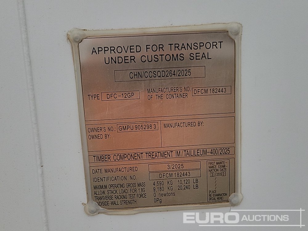 Merekonteiner Unused 2025 12' x 7' Container, 1 Door, 1 Window, 1 End Door (Cannot Be Reconsigned): pilt 21