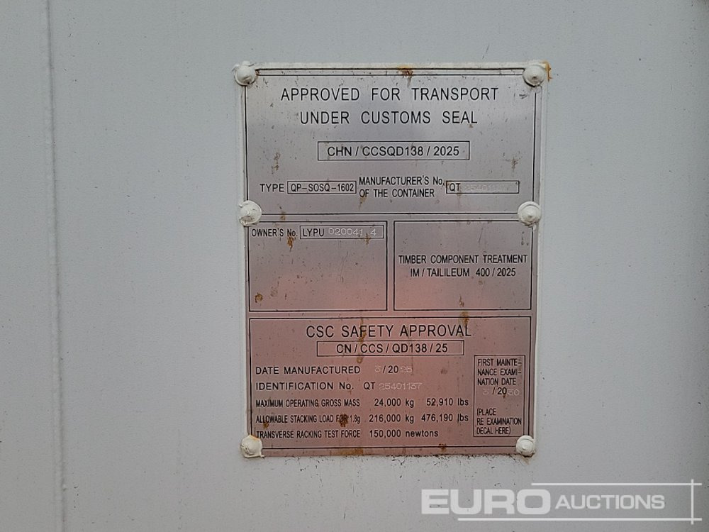 Merekonteiner Unused 2025 40' x 8' High Cube Container, 4 Side Doors, 1 End Door (Cannot Be Reconsigned): pilt 18
