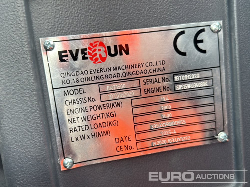 Unused 2025 Everun ERT1500 - Teleskooplaadur: pilt 1 Unused 2025 Everun ERT1500 - Teleskooplaadur: pilt 1