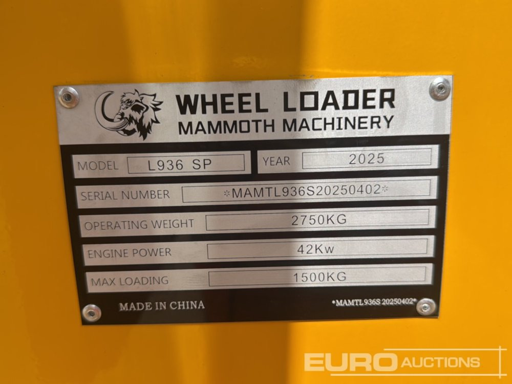 Rataslaadur Unused 2025 Mammoth L936SP: pilt 28