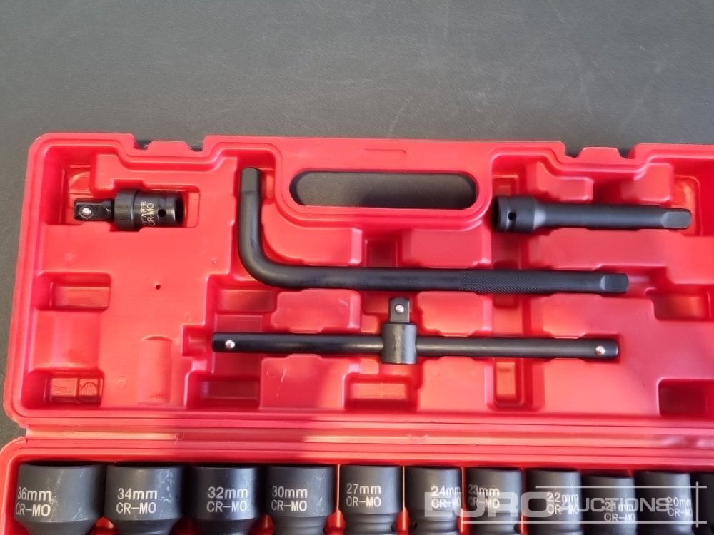 Unused Boss 1/2" 28pc Pneumatic Short Sleeve Socket Set, 3" Connecting Rod, 5" Connecting Rod Universal Joint, 10" Sliding Rod, 10" Bending Rod Adapter 3/4"-1/2" - Garaažiseadmed: pilt 5 Unused Boss 1/2" 28pc Pneumatic Short Sleeve Socket Set, 3" Connecting Rod, 5" Connecting Rod Universal Joint, 10" Sliding Rod, 10" Bending Rod Adapter 3/4"-1/2" - Garaažiseadmed: pilt 5
