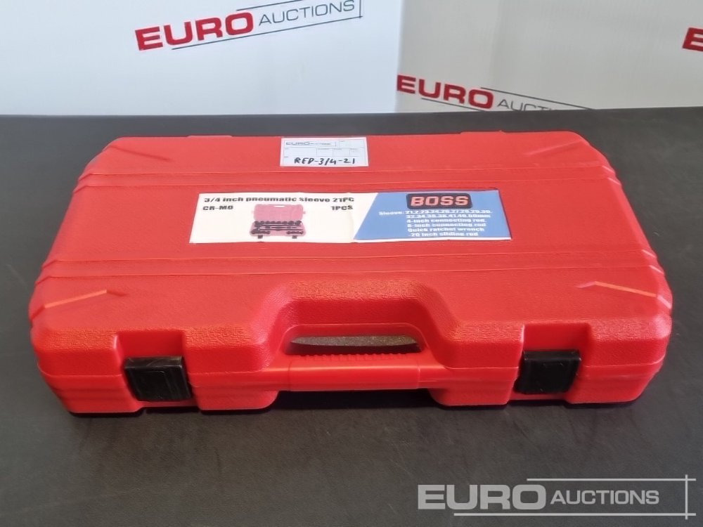 Unused Boss 3/4" 21pc Heavy Duty Pneumatic Socket Set, 4" Connecting Rod, 8" Connecting Rod, Quick Ratchet Wrench, 20" Sliding Rod - Garaažiseadmed: pilt 2 Unused Boss 3/4" 21pc Heavy Duty Pneumatic Socket Set, 4" Connecting Rod, 8" Connecting Rod, Quick Ratchet Wrench, 20" Sliding Rod - Garaažiseadmed: pilt 2