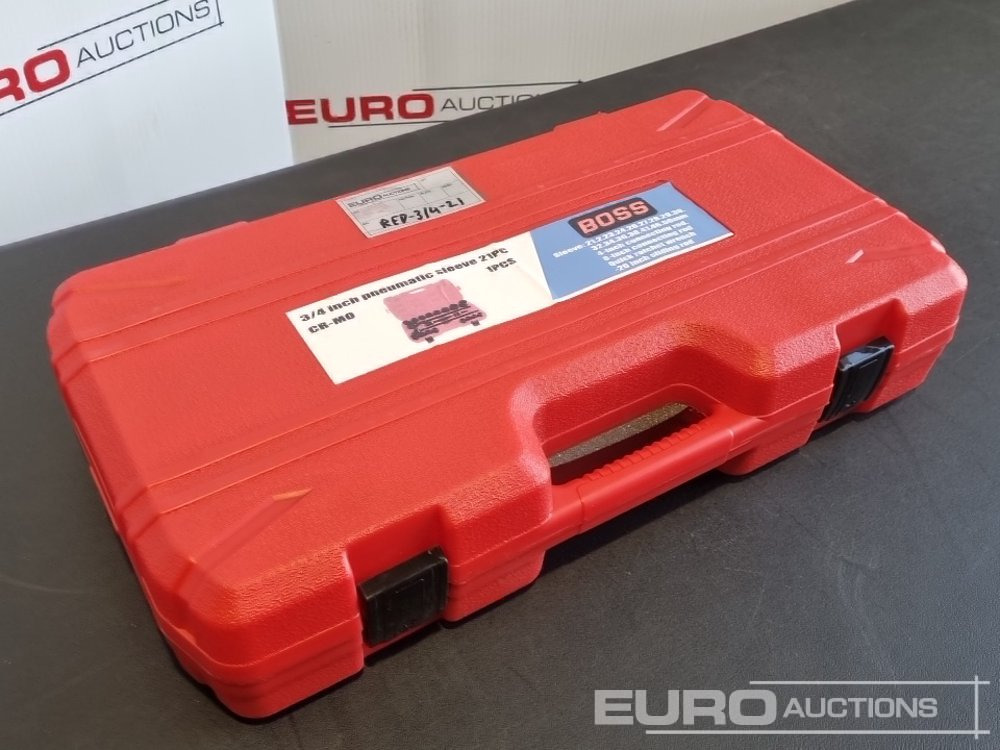 Unused Boss 3/4" 21pc Heavy Duty Pneumatic Socket Set, 4" Connecting Rod, 8" Connecting Rod, Quick Ratchet Wrench, 20" Sliding Rod - Garaažiseadmed: pilt 1 Unused Boss 3/4" 21pc Heavy Duty Pneumatic Socket Set, 4" Connecting Rod, 8" Connecting Rod, Quick Ratchet Wrench, 20" Sliding Rod - Garaažiseadmed: pilt 1