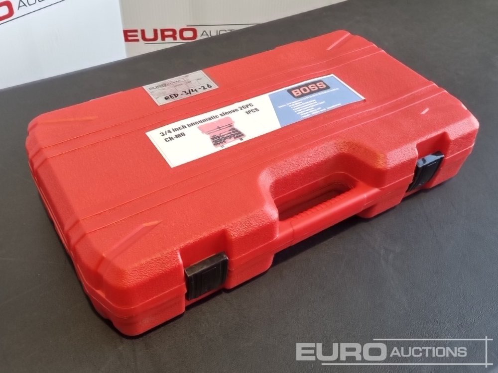 Unused Boss 3/4" 26pc Heavy Duty Pneumatic Socket Set, 4" Connecting Rod, 8" Connecting Rod Quick Ratchet Wrench, 20" Sliding Road, L Handle Sliding Head Extension Bar - Garaažiseadmed: pilt 1 Unused Boss 3/4" 26pc Heavy Duty Pneumatic Socket Set, 4" Connecting Rod, 8" Connecting Rod Quick Ratchet Wrench, 20" Sliding Road, L Handle Sliding Head Extension Bar - Garaažiseadmed: pilt 1