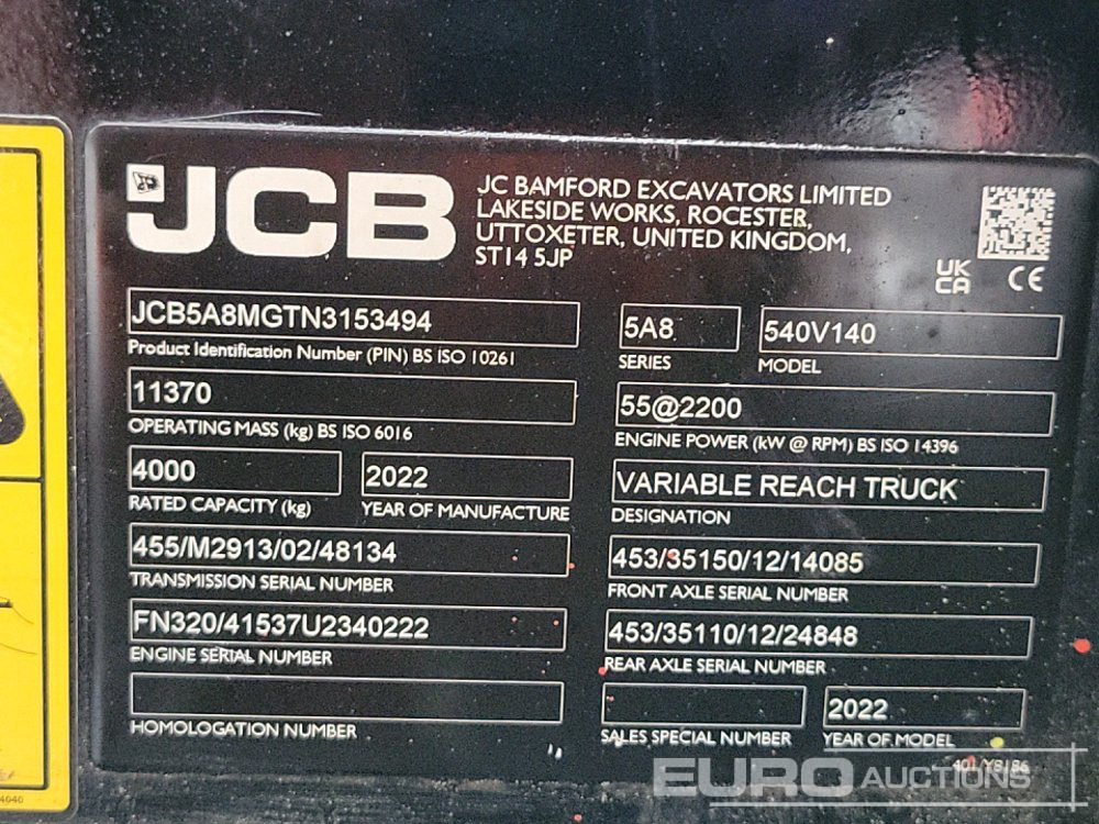 Teleskooplaadur Unused JCB 540-140 Hi Viz: pilt 39 Teleskooplaadur Unused JCB 540-140 Hi Viz: pilt 39