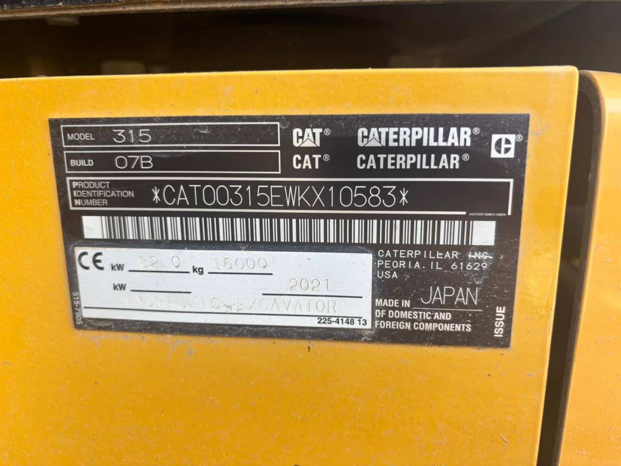 Lintekskavaator CAT 315: pilt 6 Lintekskavaator CAT 315: pilt 6