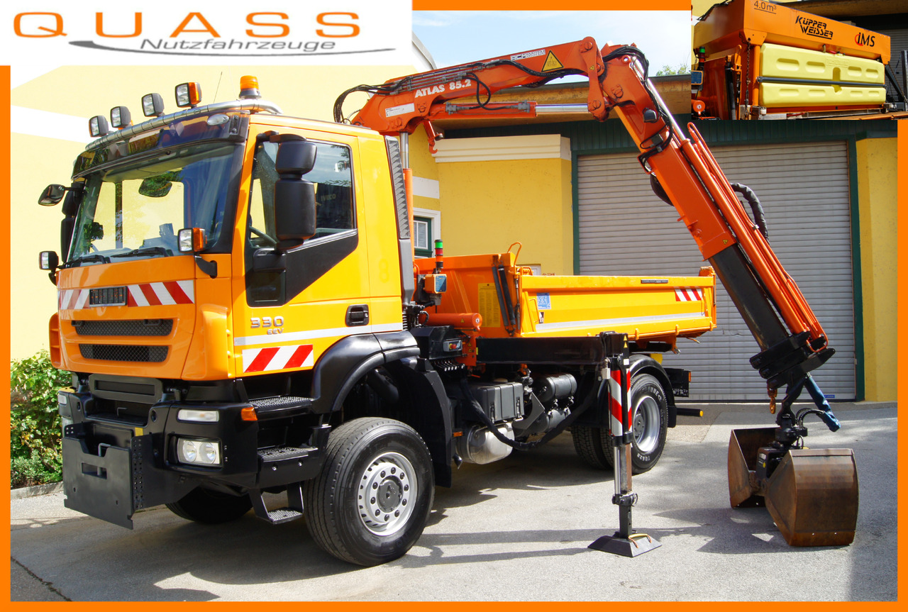 IVECO 190T33 Trakker 4x4/ATLAS 85.2/Euro5/Winterdienst/Streuer - Kraanaga veoauto: pilt 1 IVECO 190T33 Trakker 4x4/ATLAS 85.2/Euro5/Winterdienst/Streuer - Kraanaga veoauto: pilt 1