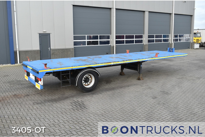 Schmitz Cargobull SKO 10 PLATTE BAK | TWISTLOCKS 20ft * L 900 cm * KENTEKEN LANGZAAM VERKEER - Platvorm/ Madelpoolhaagis: pilt 1 Schmitz Cargobull SKO 10 PLATTE BAK | TWISTLOCKS 20ft * L 900 cm * KENTEKEN LANGZAAM VERKEER - Platvorm/ Madelpoolhaagis: pilt 1