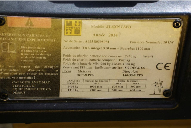 Elektritõstuk Hyster J1.6XN LWB: pilt 19