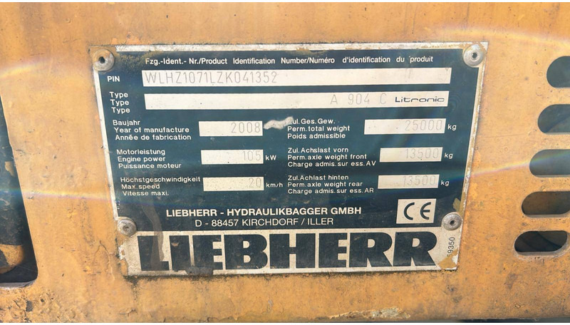 Liebherr A 904 C - Ratastel ekskavaator: pilt 5 Liebherr A 904 C - Ratastel ekskavaator: pilt 5