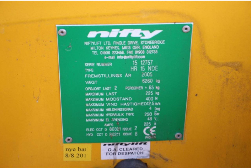 Liigendpoom Niftylift HR 15 NDE: pilt 15