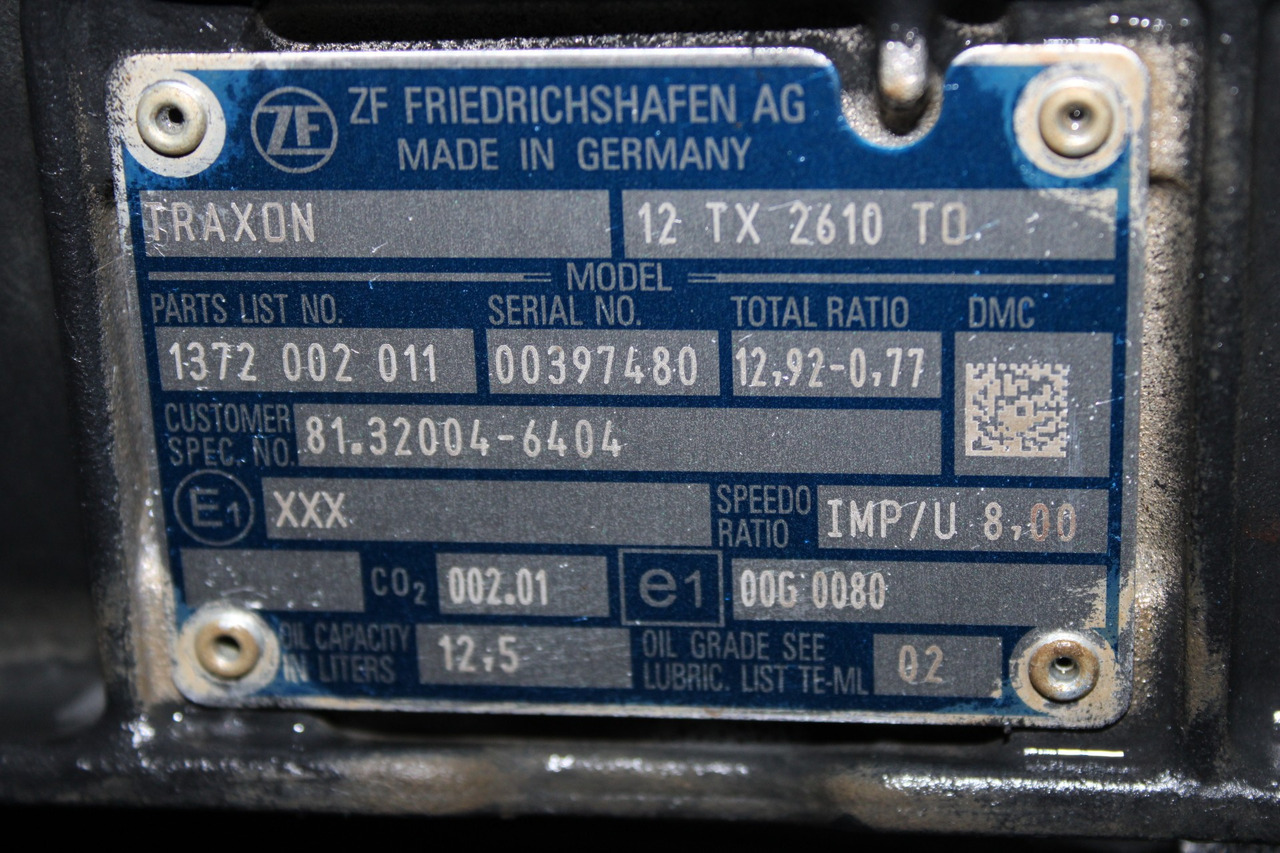 CUTIE DE VITEZE MAN TGS 8*4 TRAXON 12 TX 2610 TO 81.32004.6404 R12.92-0.77 AUTOMATA FATA RETARDER - Käigukast - Veoauto: pilt 5 CUTIE DE VITEZE MAN TGS 8*4 TRAXON 12 TX 2610 TO 81.32004.6404 R12.92-0.77 AUTOMATA FATA RETARDER - Käigukast - Veoauto: pilt 5