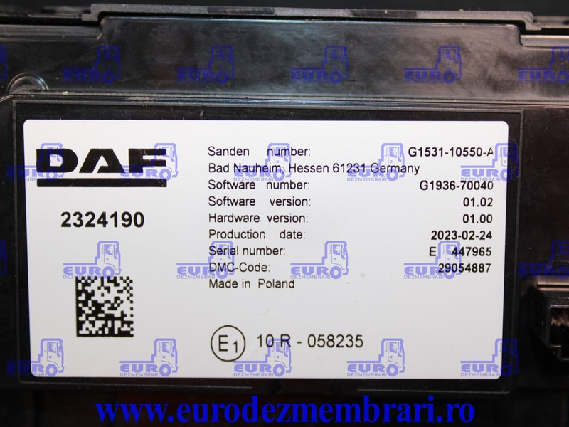 ELEMENT BORD COMANDA CLIMA DAF XF XG 2324190, 2295570 - Armatuurlaud - Veoauto: pilt 4 ELEMENT BORD COMANDA CLIMA DAF XF XG 2324190, 2295570 - Armatuurlaud - Veoauto: pilt 4