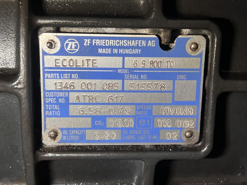 Käigukast DAF ECOLITE 6S800T0: pilt 6 Käigukast DAF ECOLITE 6S800T0: pilt 6