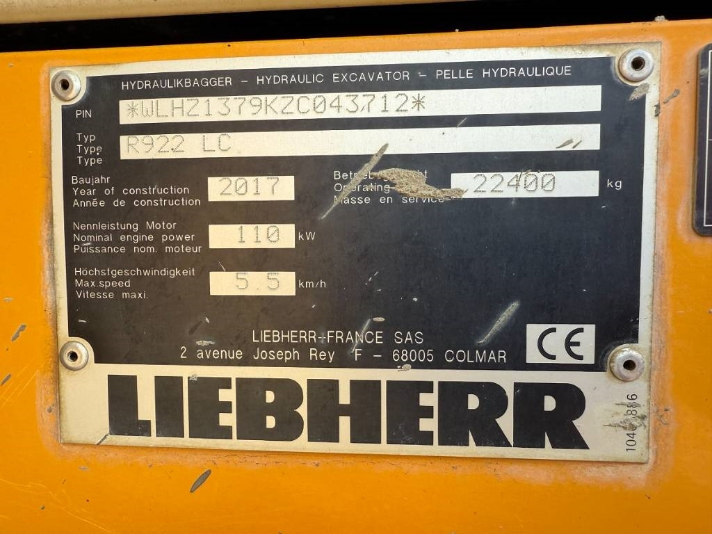 Liebherr R 922 LC - Lintekskavaator: pilt 5 Liebherr R 922 LC - Lintekskavaator: pilt 5
