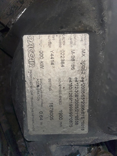 Paccar MX 300 S2 - Mootor - Veoauto: pilt 1 Paccar MX 300 S2 - Mootor - Veoauto: pilt 1