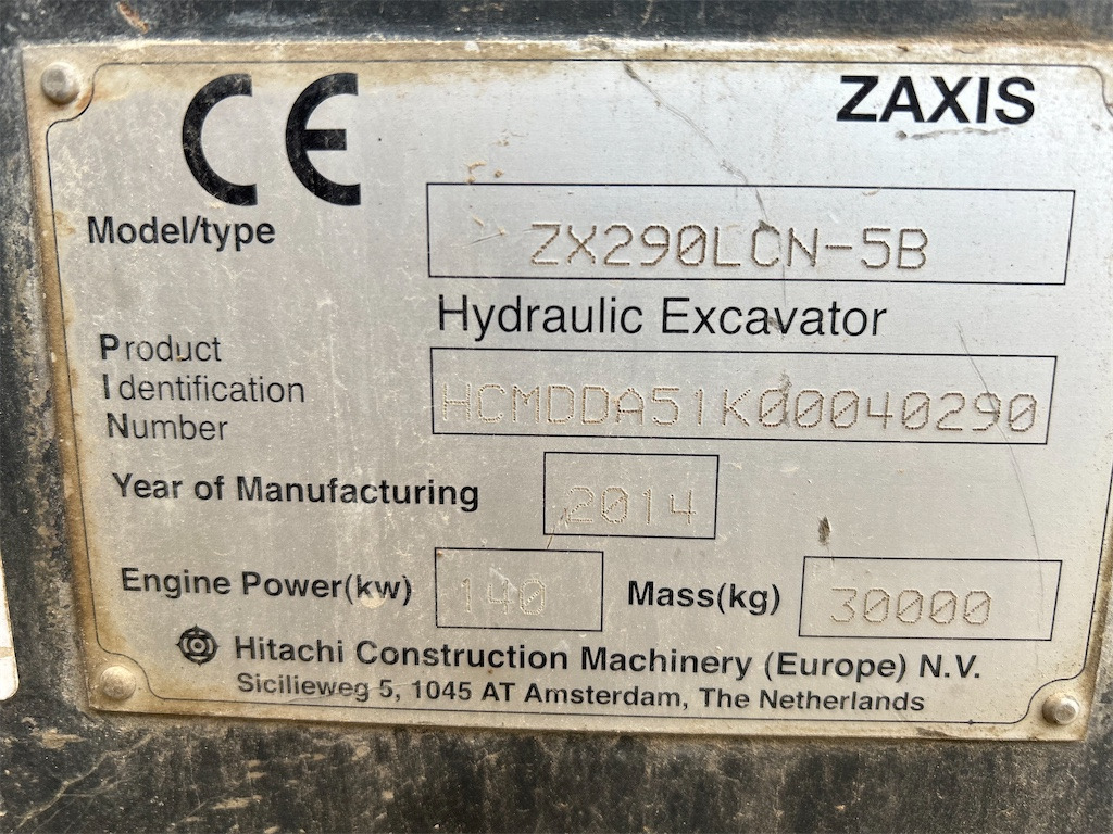 Hitachi ZAXIS 290 LCN (2014) - Lintekskavaator: pilt 5 Hitachi ZAXIS 290 LCN (2014) - Lintekskavaator: pilt 5