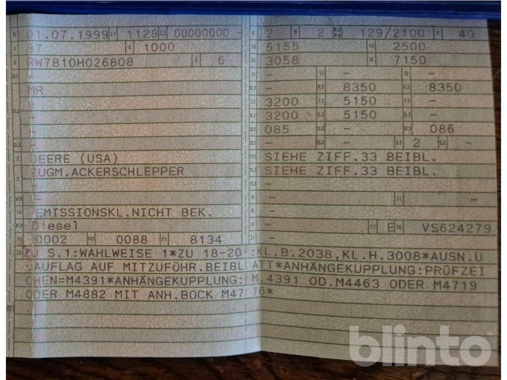 Traktor John Deere 7810 (US Modell, Bj. 1999): pilt 7