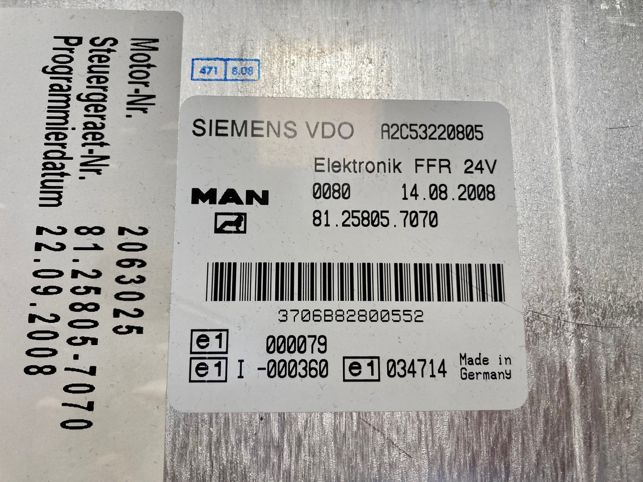 CENTRALINA FFR - MAN 81258057070 - SIEMENS VDO A2C53220805 - Mootori juhtimisseade: pilt 3 CENTRALINA FFR - MAN 81258057070 - SIEMENS VDO A2C53220805 - Mootori juhtimisseade: pilt 3