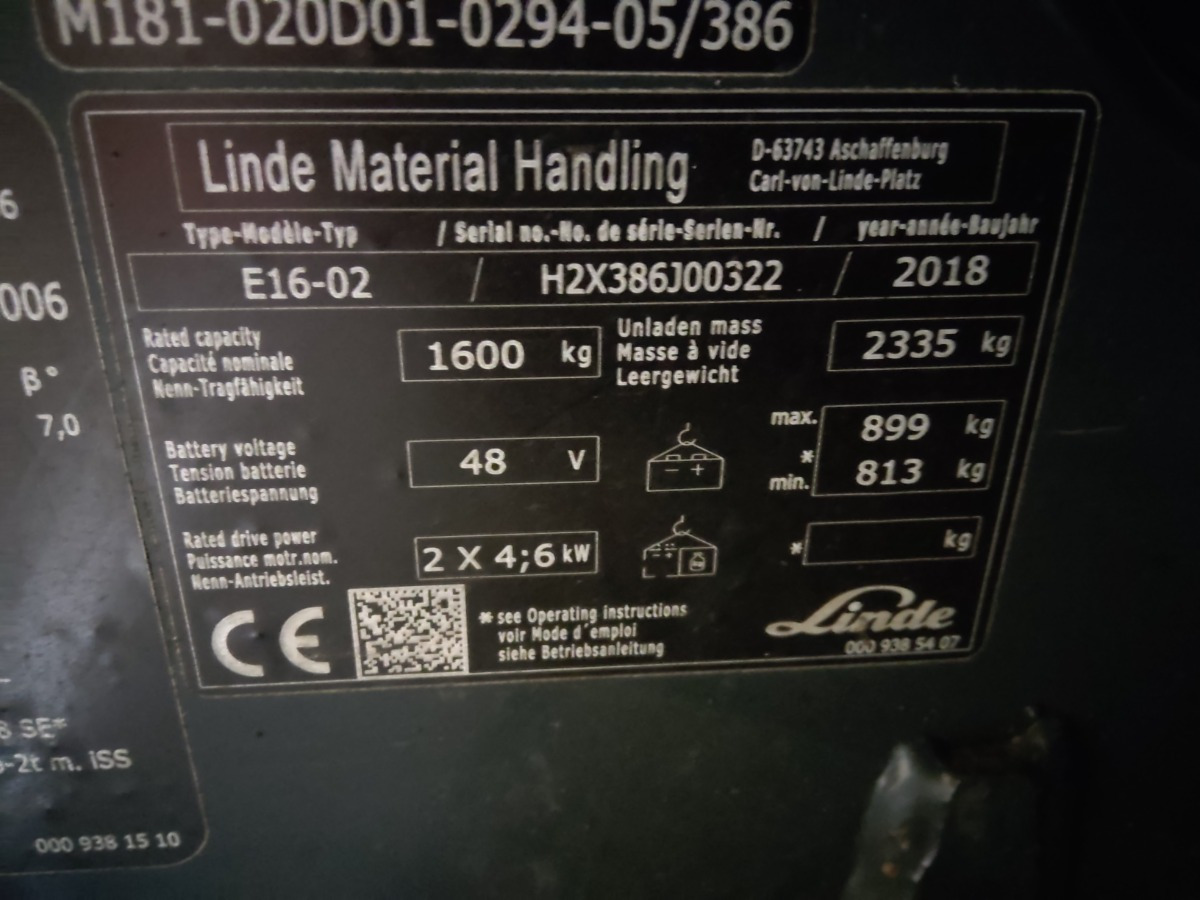 Linde E16-02 - Elektritõstuk: pilt 5 Linde E16-02 - Elektritõstuk: pilt 5