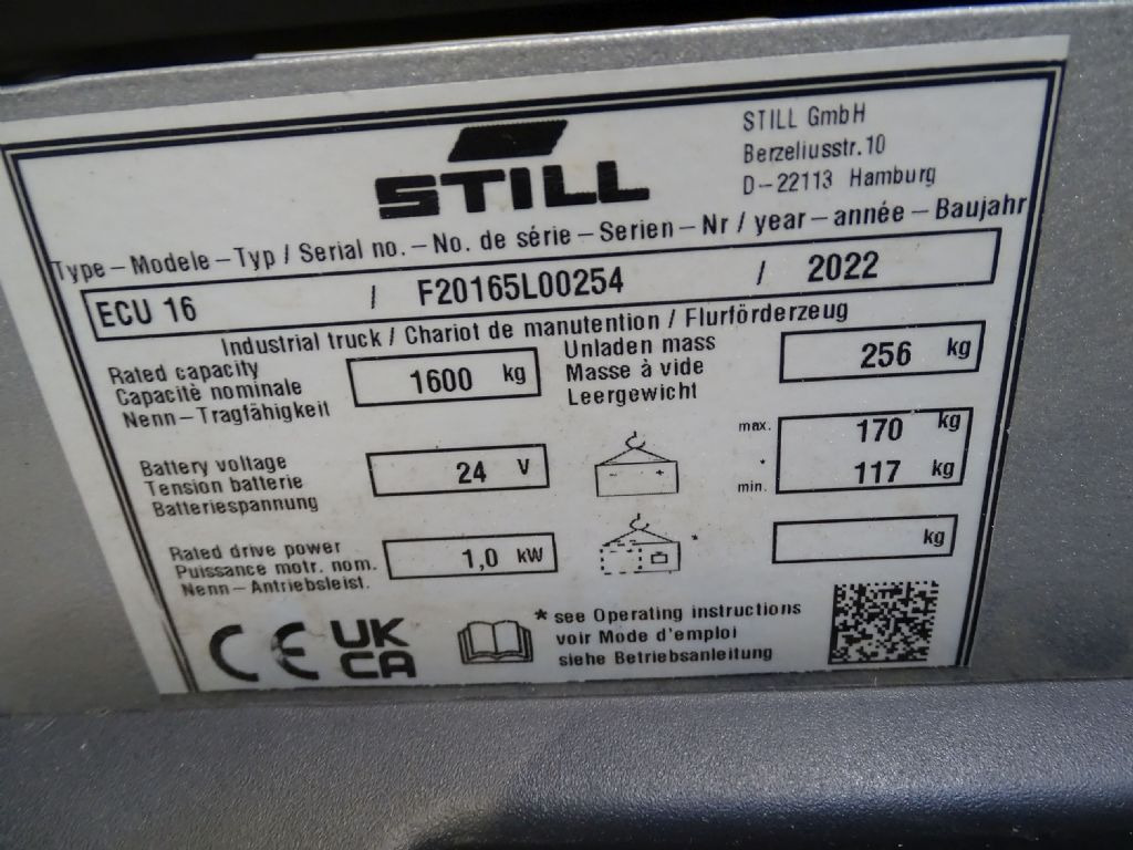 Kaubaaluste tõstuk Still ECU16: pilt 6 Kaubaaluste tõstuk Still ECU16: pilt 6