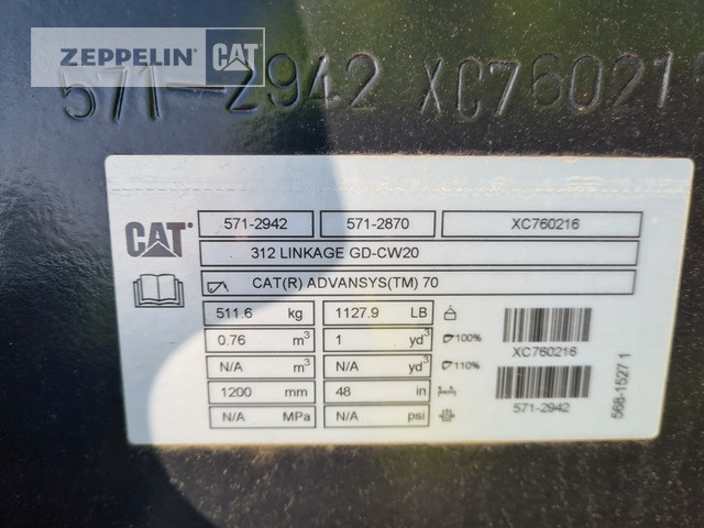Cat TL1200 CW20 - Ekskavaatori kopp - Ehitusmasinad: pilt 4 Cat TL1200 CW20 - Ekskavaatori kopp - Ehitusmasinad: pilt 4